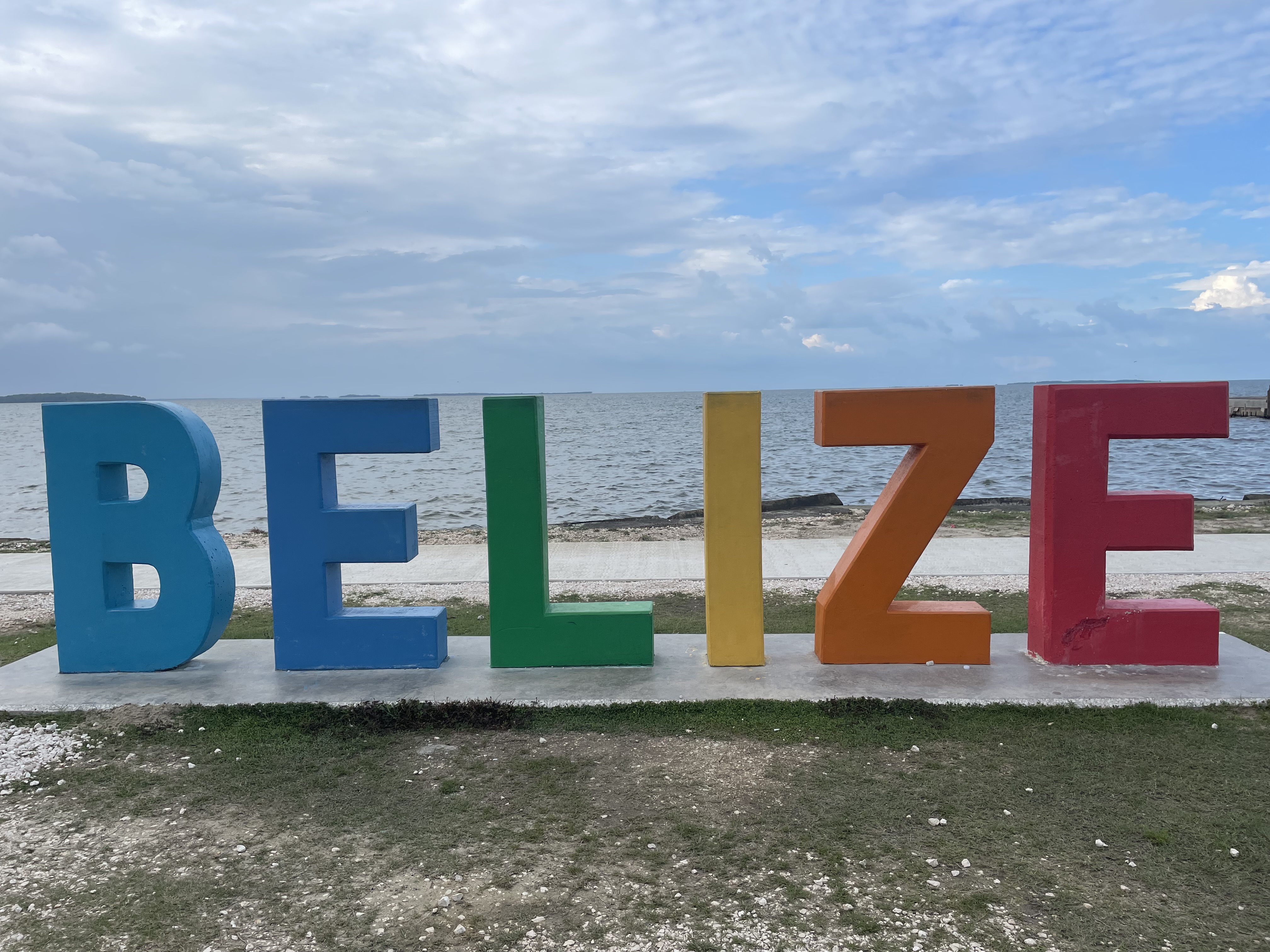 Photograph of a sign saying the word 'Belize'