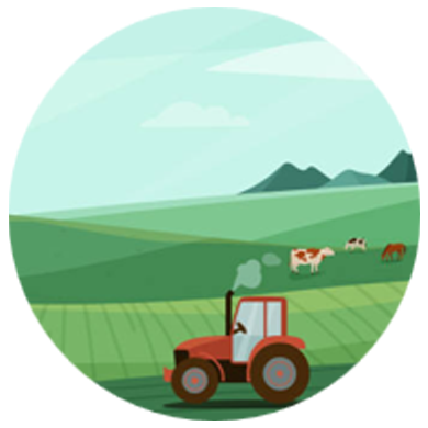 Tractor in field graphic