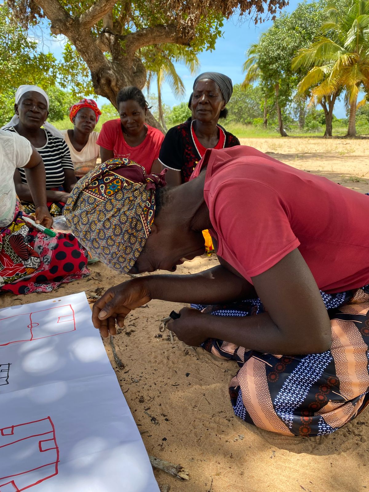 Photo of group discussion on MPA management with locals in Mozambique 